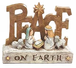Sculpted Nativity Scene Figures With Christmas Messages - Tabletop Holiday Decorations -Night Christmas Shop 51keuX78uML. SX425