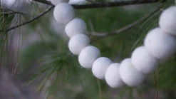 7 Foot White Wool Felt Ball Pom Pom Garland - Vintage Christmas Tree Decor Holiday Party Banner Decoration For Wall, Crafts, Kids Room -Night Christmas Shop 615YnpL84SL. AC SL1500