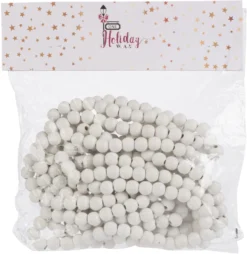 18-Foot Extra Long Rustic Matte White Wood Bead Garland Christmas Tree Decoration - Decorative Vintage Style Wooden Beads For Everyday Shabby Chic Wedding Country Farmhouse Home Decor -Night Christmas Shop 61FciabMfmL. AC SL1500