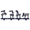 Iron Reindeer Christmas Stocking Hangers, Set Of 4 - Metal Stocking Holder Holiday Decoration