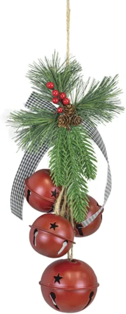 14-Inch Christmas Black Sleigh Bell Door Hanger Decoration With Plaid Ribbon, Artificial Pine And Berry Accent – Rustic Indoor Outdoor Decorative Xmas Country Farmhouse Home Decor 7 14-Inch Christmas Black Sleigh Bell Door Hanger Decoration With Plaid Ribbon, Artificial Pine And Berry Accent – Rustic Indoor Outdoor Decorative Xmas Country Farmhouse Home Decor -Night Christmas Shop 61k6BF6CkZS. AC SL1500