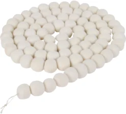 7 Foot White Wool Felt Ball Pom Pom Garland - Vintage Christmas Tree Decor Holiday Party Banner Decoration For Wall, Crafts, Kids Room