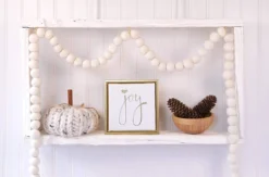 7 Foot White Wool Felt Ball Pom Pom Garland - Vintage Christmas Tree Decor Holiday Party Banner Decoration For Wall, Crafts, Kids Room -Night Christmas Shop 713fFyTrLwL. AC SL1500