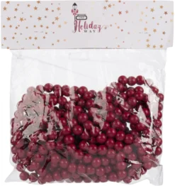 18-Foot Extra Long Rustic Cranberry Dark Red Wood Bead Garland Christmas Tree Decoration - Decorative Vintage Style Wooden Beads For Everyday Shabby Chic Country Farmhouse Home Decor -Night Christmas Shop 71F6faNt3cL. AC SL1500