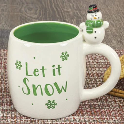 Ceramic Green Decorative Christmas Coffee Mug Tea Cup With Snowman Handle And Let It Snow Saying - Xmas Tabletop Countertop Decoration - Home And Kitchen Decor Party Tableware 1 Ceramic Green Decorative Christmas Coffee Mug Tea Cup With Snowman Handle And Let It Snow Saying - Xmas Tabletop Countertop Decoration - Home And Kitchen Decor Party Tableware -Night Christmas Shop 71LkTyVom9S. AC SL1500