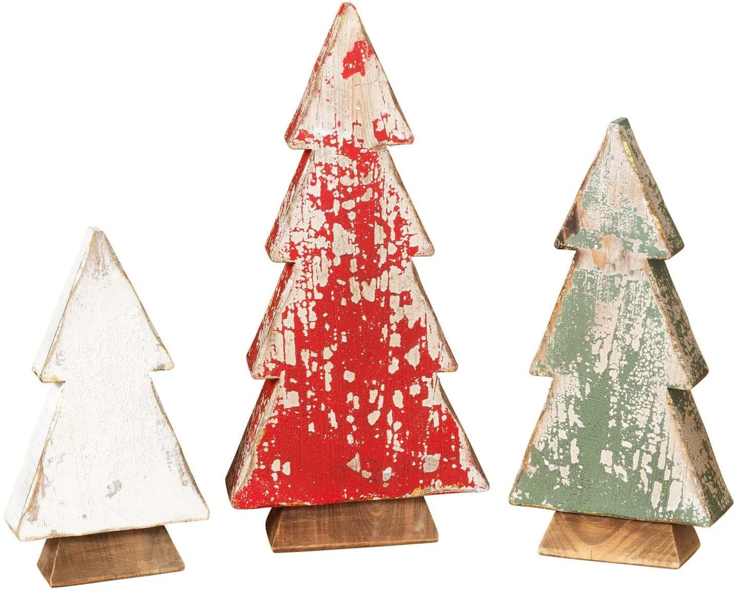 14-inch Set Of 3 Rustic Wooden Tabletop Christmas Pine Tree Figurines W/ Distressed Finish – Decorative Wood Cut Table Mantel Shelf Decoration – Small Farmhouse Winter Xmas Home Decor 2 14-inch Set Of 3 Rustic Wooden Tabletop Christmas Pine Tree Figurines W/ Distressed Finish – Decorative Wood Cut Table Mantel Shelf Decoration – Small Farmhouse Winter Xmas Home Decor - Image 2