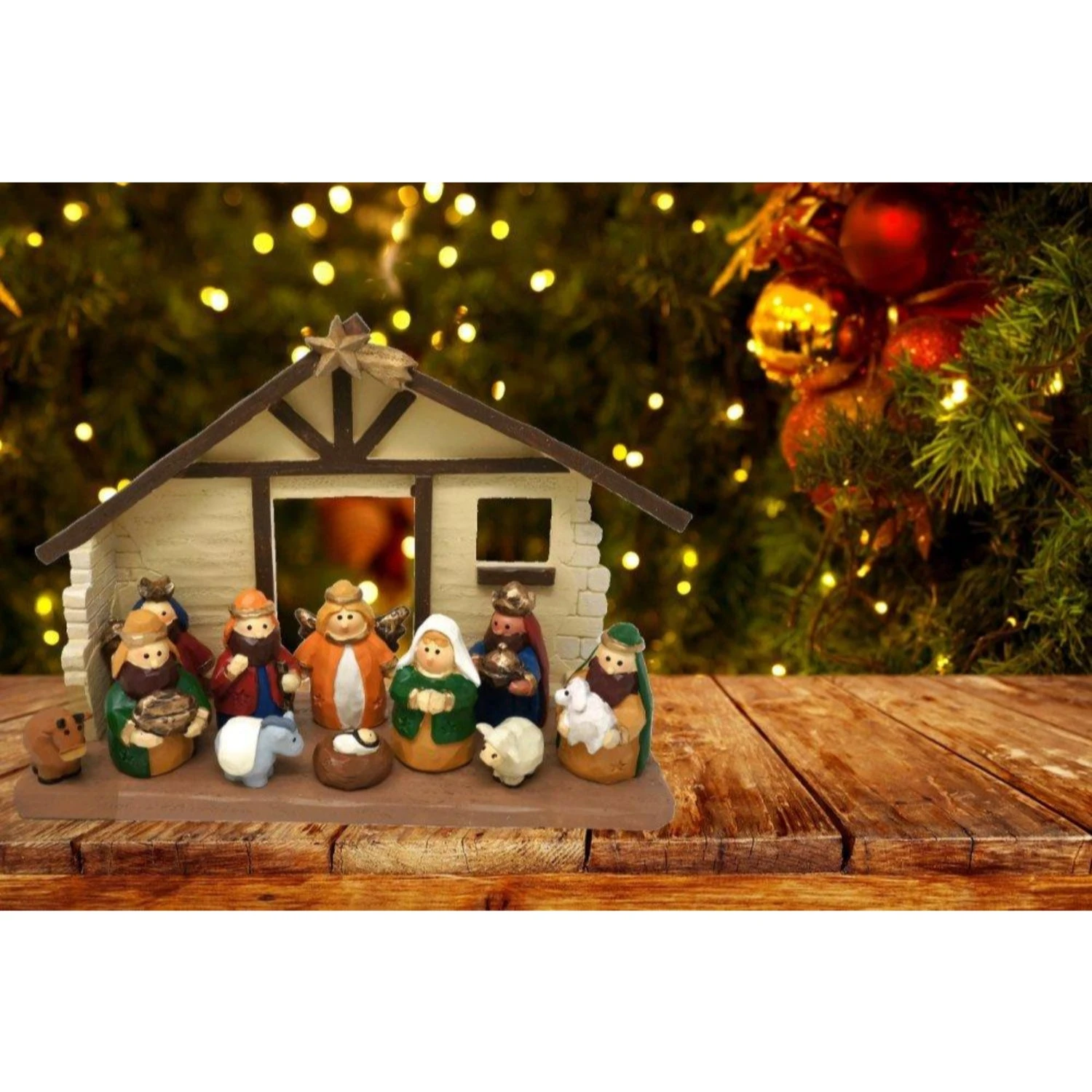 Large Size Kids Christmas Nativity Scene With Creche, Set Of 12 Figures By One Holiday Lane 2 Large Size Kids Christmas Nativity Scene With Creche, Set Of 12 Figures By One Holiday Lane - Image 2