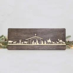 Large Wooden Elegant Nativity Easel – Tabletop Christmas Decoration