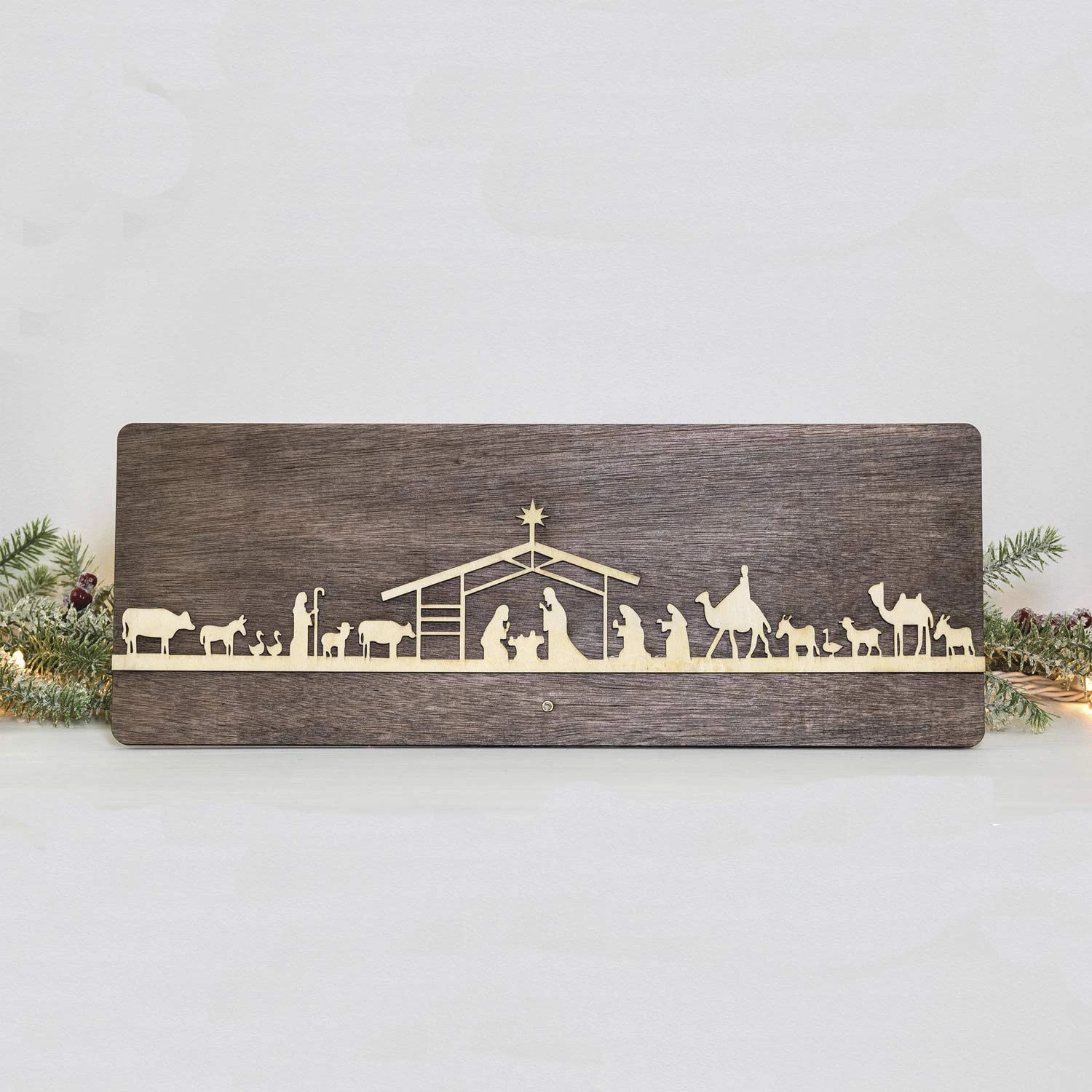 Large Wooden Elegant Nativity Easel – Tabletop Christmas Decoration 1 Large Wooden Elegant Nativity Easel – Tabletop Christmas Decoration