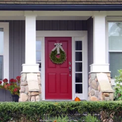 Orchid & Ivy 18-Inch Green Artificial Boxwood Wreath With Black/White Plaid Hanging Ribbon - Outdoor Indoor All-Weather Farmhouse Decor Front Door Wall Hanging Christmas Decoration 9 Orchid & Ivy 18-Inch Green Artificial Boxwood Wreath With Black/White Plaid Hanging Ribbon - Outdoor Indoor All-Weather Farmhouse Decor Front Door Wall Hanging Christmas Decoration -Night Christmas Shop 81 YkGXi SL. AC SL1500