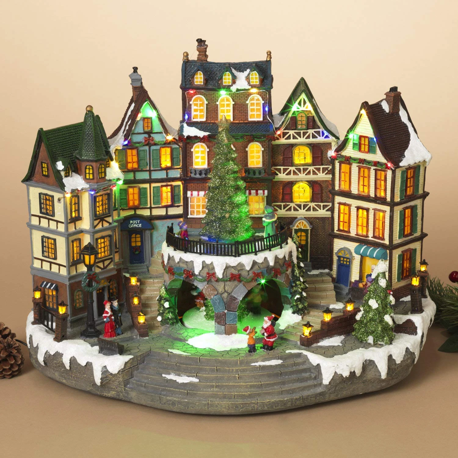 Animated Musical Dickens Christmas Village With Lights And Rotating Tree - Animated Holiday Decoration 1 Animated Musical Dickens Christmas Village With Lights And Rotating Tree - Animated Holiday Decoration