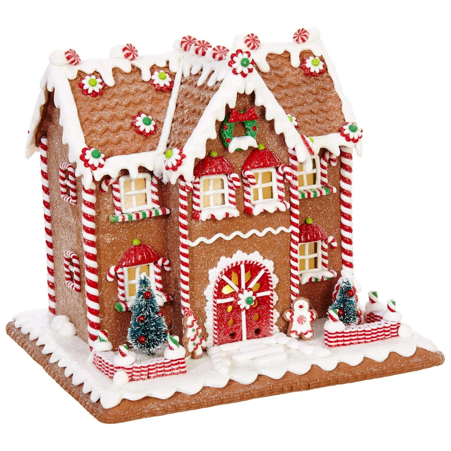 10 Inch Lighted Colorful Gingerbread House Holiday Decoration - Tabletop Christmas Decoration 1 10 Inch Lighted Colorful Gingerbread House Holiday Decoration - Tabletop Christmas Decoration