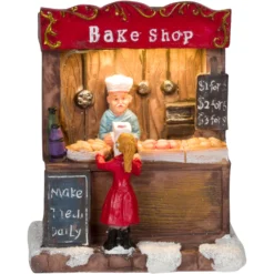 Night Christmas Shop 17 Miniature LED Light-Up Christmas Shops Holiday Decorations - 2 Variants