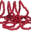 Vintage Style Wooden Cranberry Bead Garland Christmas Tree Holiday Decoration, 9 Feet
