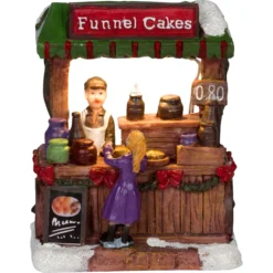 Miniature LED Light-Up Christmas Shops Holiday Decorations (Funnel Cakes)