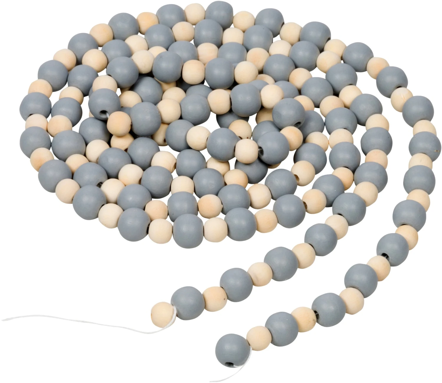 9-Foot Vintage Rustic Gray And Natural Unfinished Wood Bead Garland Christmas Tree Decoration 1 9-Foot Vintage Rustic Gray And Natural Unfinished Wood Bead Garland Christmas Tree Decoration