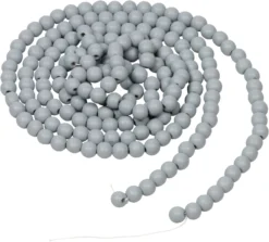 9-Foot Vintage Rustic Matte Light Gray Wood Bead Garland Christmas Tree Decoration