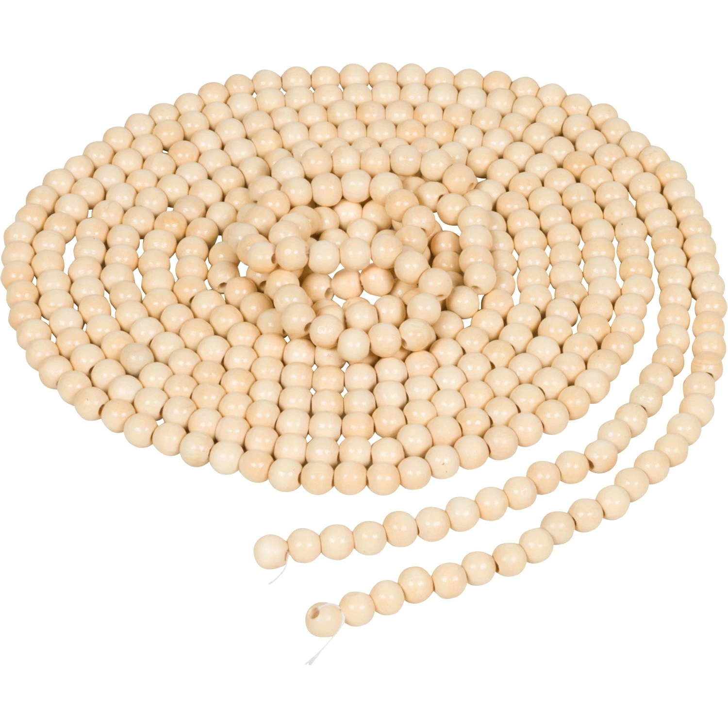 18-Foot Extra Long Rustic Natural Beige Wood Bead Garland Christmas Tree Decoration 1 18-Foot Extra Long Rustic Natural Beige Wood Bead Garland Christmas Tree Decoration