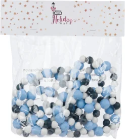 9-Foot Vintage Rustic Navy, Blue And White Wood Bead Garland Christmas Tree Decoration -Night Christmas Shop NavySkyBlueWhiteGarlandinBag