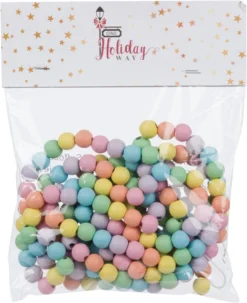 9-Foot Vintage Rustic Pastel Rainbow Easter Spring Matte Wood Bead Garland Christmas Tree Decoration 11 9-Foot Vintage Rustic Pastel Rainbow Easter Spring Matte Wood Bead Garland Christmas Tree Decoration -Night Christmas Shop PastelRainbowGarlandinBag