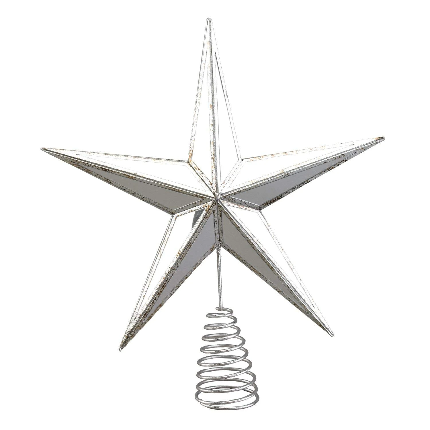 Antique Gold Or Silver Mirrored Star Christmas Tree Topper - Tree Ornament Holiday Decoration 2 Antique Gold Or Silver Mirrored Star Christmas Tree Topper - Tree Ornament Holiday Decoration - Image 2