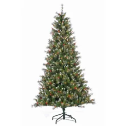 7.5Ft. Pre-Lit Mixed Needle Glazier Pine With Iced Tips And 500 Clear Lights