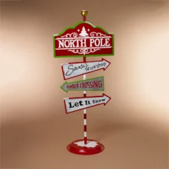 6-Inch High Metal Holiday Street Direction Sign